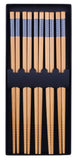 HULIANFU Reusable 5 Pair Set Handmade Bamboo Japanese Natural Wood Chopsticks Sushi Food Cat Flower Multi color Wooden Chop sticks