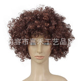 HULIANFU Round Curly Wig Carnival Children Adult Explosion Hair Hat Children  Day Party Accessories Fluffy Funny Clown Fans Hairstyle