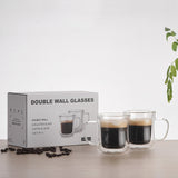 HULIANFU JANKNG Heat-Resistant Double Wall Glass Cup Beer Coffee Cup Set Handmade Beer Tumbler Mug Tea Whiskey Mugs Transparent Drinkware