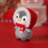 HULIANFU Non-Finished Felt Kit Cute Animal Collection Panda Squirrel Cat Penguin Doll Wool Felt Poked Kitting DIY Felting Materials