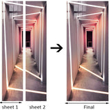 HULIANFU  Self-Adhesive Door Sticker 3D Stereo Gallery Light Space Expansion Wallpaper Modern Creative Living Room Bedroom 3D Door Poster