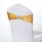 HULIANFU Wedding Spandex Chair Sash Hot Sale Shiny Metallic Lycra Bands Ribbon With Round Buckle Birthday Party Hotel Decoration