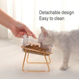 HULIANFU Non-Slip Pet Bowls For Cats Food Cat Water Bowl Double Cat Bowl Dog Bowl Pet Feeding Cat Dogs Feeder Protection Cervical