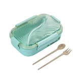 HULIANFU TUUTH Microwave Lunch Box Wheat Straw Bento Box 750ML BPA Free Food Storage Container with Soup Cup
