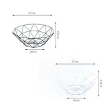 HULIANFU Kitchen Basket Container Bowl Metal Wire Basket Kitchen Drain Rack Fruit Vegetable Storage Holder Snack Tray Storage Bowl