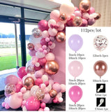 HULIANFU Macaron Pink Balloon Garland Arch Kit Wedding Birthday Party Decoration Kids Globos Gold Confetti Latex Ballon Baby Shower Girl
