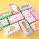 HULIANFU StoBag 5pcs Egg Yolk Crisp Cookie Baking Packing Box Donuts Chocolate Gift Clear Window Birthday Christmas Event &amp; Party Favors