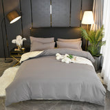 HULIANFU Pure Color Double Duvet Single Twin Comforter Bedding Set 2/3 Bed Cover Set King Queen Size Bed Box Duvets Linen Quilt Cover