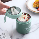 HULIANFU Mini Thermal Lunch Box Food Container with Spoon Stainless Steel Vaccum Cup Soup Cup Insulated Lunch Box taza desayuno portatil