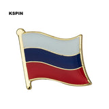 HULIANFU National Flag Metal Lapel Pin Flag Pin Badge Russia Algeria Argentina Brazil Belgium Germany France Costa Rica South Korea  Neth