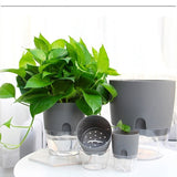 HULIANFU Lazy Self-watering Flowerpot Automatic Water Absorption Succulent Aquaculture Transparent Round Plastic Hydroponic Flowerpot