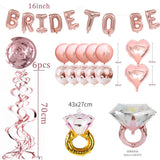 HULIANFU Rose Gold Spiral Streamers Bride To Be Letter Foil Balloon Bachelorette Party Decoration Hen Party Wedding Bridal Shower Supplie
