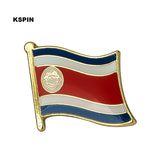 HULIANFU National Flag Metal Lapel Pin Flag Pin Badge Russia Algeria Argentina Brazil Belgium Germany France Costa Rica South Korea  Neth