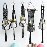 HULIANFU New arrival good quality handmade macrame plant hanger, pot holder  pot hanging  pot tray for garden for home