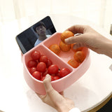 HULIANFU Plates For Food Creative Shape Lazy Snack Bowl Plastic Double Layers Snack Storage Box Bowl Lazy Fruit Plate Bowl Artifact Plate
