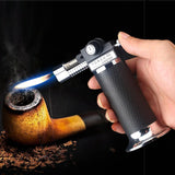 HULIANFU Kitchen Spray Gun Torch Lighter Jet Turbo Outdoor Double Flame Baking BBQ Lighter Windproof Camping Butane Gas Cigar Lighter