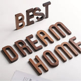 HULIANFU NEW Nordic Style Black Walnut Letter Decorative Letters Combination Wall Decoration DIY Letter Home Decoration Wooden Alphabet