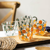 HULIANFU MDZF SWEETHOME 500ml Yellow Peach Cactus Glass Tea Milk Cups With Scale Coffee Mug Party Creative Drinkware Tumbler Water Cups