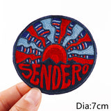 HULIANFU Van Gogh Embroidered Patches on Clothes DIY Cartoon Wave Applique Clothing Thermoadhesive Patches for Clothing DIY