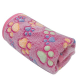 HULIANFU Pet soft warm blanket Winter Coral plush paw print blanket Cat and dog mattress Medium small dogs cats coral fleece Pet supplies