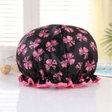 HULIANFU Waterproof Shower Cap Double Layer Elastic Bath Hat Bathing Cap For Women Spa Bathing Accessory Hair Salon Bathroom Product