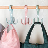 HULIANFU Space Saving Rotated Hanger Hooks Wardrobe Clothes Rack Hanger Organizer Bag Hanger Shoes Belt Scarf Hanging Rack Closet Hanger