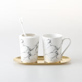 HULIANFU Wedding Set Marble Texture Ceramic Bathroom Accessories Set  Bathroom Kit Toothbrush Holder Soap Dispenser Bathroom Tray So