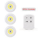 HULIANFU LED Light COB Under Cabinet Light Night Light Wireless Remote Control Dimmable Wardrobe Lamp 3W Super Bright Closet Lighting