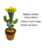 HULIANFU New Electronic Dancing Cactus Singing Dancing Decoration Gift for Kids Funny Early Education Toys Knitted Fabric Plush Toys