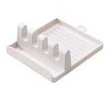 HULIANFU Kitchen Spoon Holders Fork Spatula Rack Shelf Organizer Plastic Spoon Rest Chopsticks Holder Non-slip Spoons Pad Kitchen Utensil