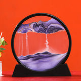 HULIANFU Moving Sand Art Picture Round Glass 3D Deep Sea Sandscape In Motion Display Flowing Sand Frame Sand Painting