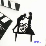 HULIANFU Wedding Cake Topper Acrylic Bride to be Cake Decorations Mariage Anniversary Birthday Party Baking Dessert Cake Top Flag Cupcake