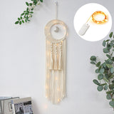 HULIANFU Macrame Dream Catcher Boho Home Decor Moon Ramadan Decoration Macrame Wall Hanging Baby Nordic Room Decoration Kids Nursery