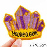 HULIANFU Van Gogh Embroidered Patches on Clothes DIY Cartoon Wave Applique Clothing Thermoadhesive Patches for Clothing DIY