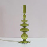 HULIANFU Nordic Glass candle holders romantic Dinner home decoration candlestick for birthday wending candle holder wax portavelas decor