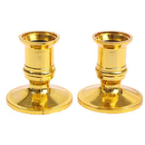 HULIANFU Iron Black Gold Plated Candle Holders Pillar Metal Plate For Wedding Party Festival Candlestick Holder Art Gift Home Decoration