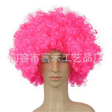 HULIANFU Round Curly Wig Carnival Children Adult Explosion Hair Hat Children  Day Party Accessories Fluffy Funny Clown Fans Hairstyle