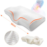 HULIANFU Orthopedic Memory Foam Pillow 60x35cm Slow Rebound Soft Memory Slepping Pillows Butterfly Shaped Relax The Cervical For Adult