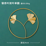 HULIANFU 2023 Nordic Metal Leaf Plant Wall Decor Wrought Iron Wall Hanging Non-perforated Wall Mural Living Room Bedroom Home Decoration Hot