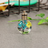 HULIANFU New Luminous Dried Flower Butterfly Glass Ball Car Pendant Car Craft Decoration Pendant Car Interior Decor Car Accessories