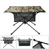 HULIANFU Outdoor Folding Table with Net Pocket Portable Foldable Aluminum Alloy Desk for Picnic Camping Garden Barbecue Desk Table