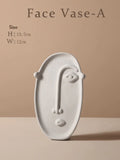 HULIANFU Nordic Creative Ceramic Face Vase Simple Decoration Bedroom Decor Livingroom Porch Flower Arrangement Home Decoration Art Vase