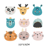 HULIANFU Iron on Cute Animal Patches Set for Clothing DIY T-shirt Applique Vinyl Unicorn Heat Transfer Clothes Stickers Thermal Press T