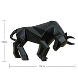 HULIANFU Resin Bull Sculpture Bull Statue Animal Nordic Decoration Home Decor Tabletop Statues Bulls Figurines Office Cabinet Bookshelf
