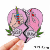 HULIANFU Van Gogh Embroidered Patches on Clothes DIY Cartoon Wave Applique Clothing Thermoadhesive Patches for Clothing DIY