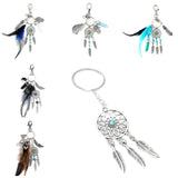 HULIANFU Mini Car Dream Catcher Beaded Natural Feathers Handcraft Chic Hanging Ornaments Mirror Room Bedroom Wall Decor