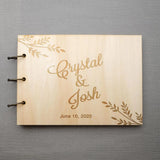 HULIANFU Personalized Wedding Guestbook,Rustic Unique Wedding Guest book,Wood Wedding Guest book,Custom Engraved Guest Book,Wedding Sign