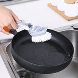 HULIANFU Long-handled hydraulic pot-washing brush automatic liquid-filling sponge dish-washing brush cleaning brush hydraulic pot-washing