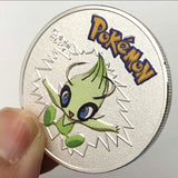 HULIANFU Pocket Monsters Gold Silver Coins Japanese Pokemon Anime Movie Around Coins Children's Cartoon Toys Small Gifts