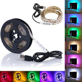 HULIANFU LED Strip Light USB 2835SMD DC 5V Flexible LED Lamp Tape Ribbon RGB 0.5M 1M 2M 3M 4M 5M Backlight